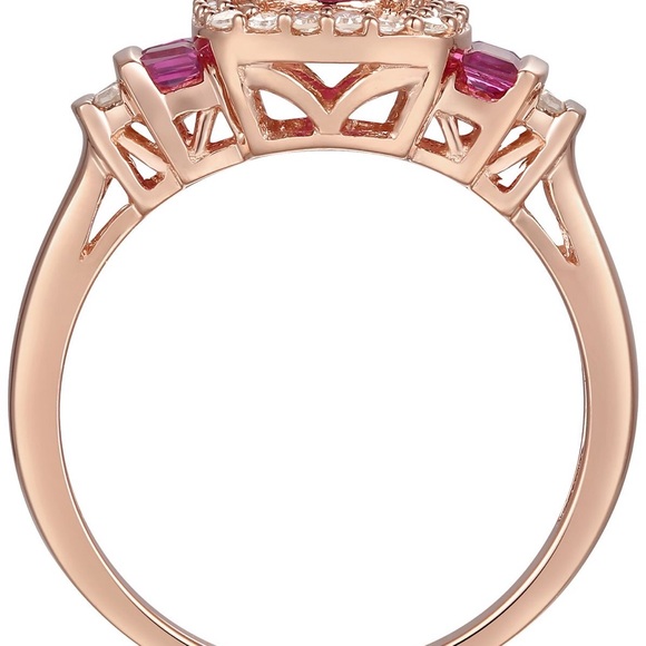 R.H.Macy’s Ruby (1 ct. t.w.) Diamond (1/5 ct. t.w.) Ring 14k Rose Gold Sz 4.75 - Picture 7 of 8